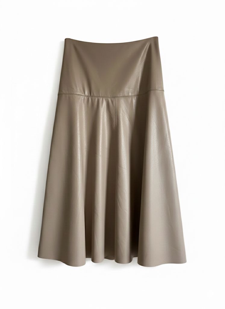 High-Waist Faux Leren Rok met Zachte Voering