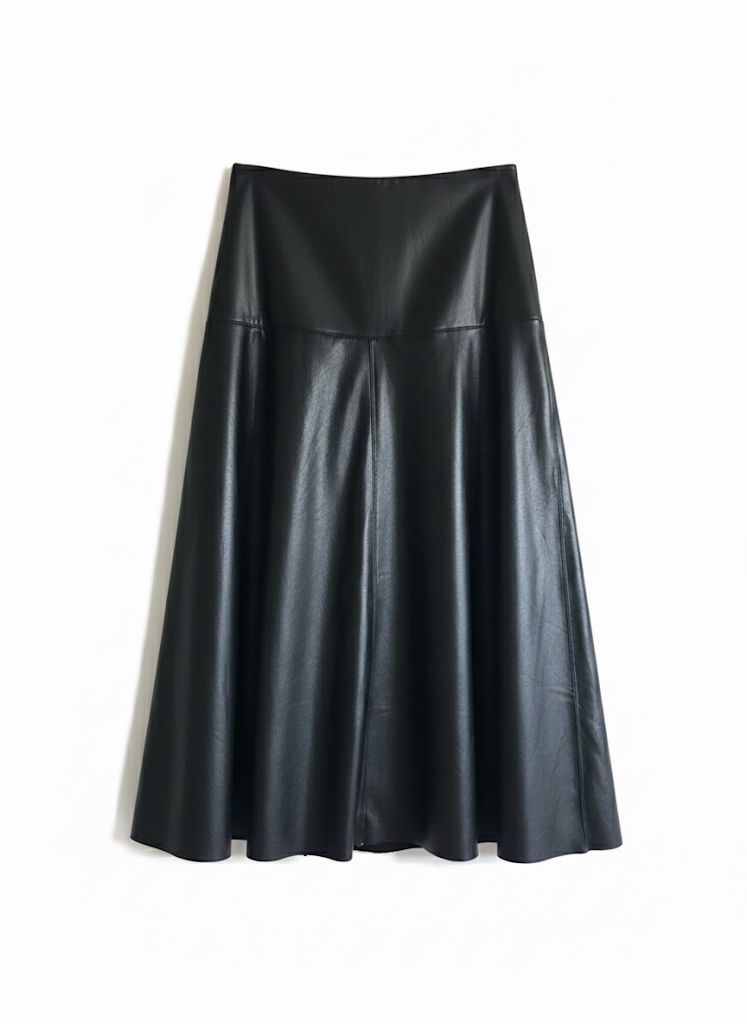 High-Waist Faux Leren Rok met Zachte Voering