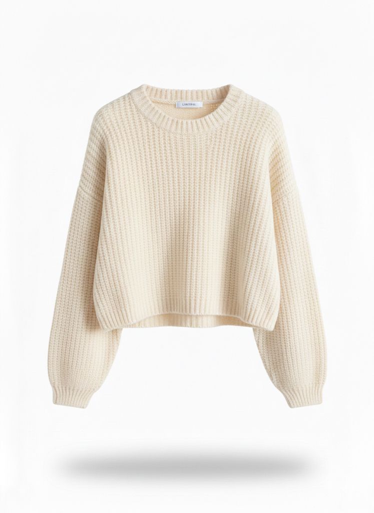 Zachte Cropped Gebreide Trui