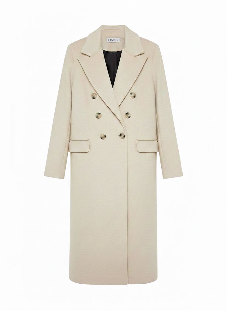 Elegante Lange Jas Dames Crème