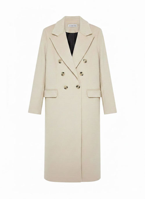 Elegante Lange Jas Dames Crème