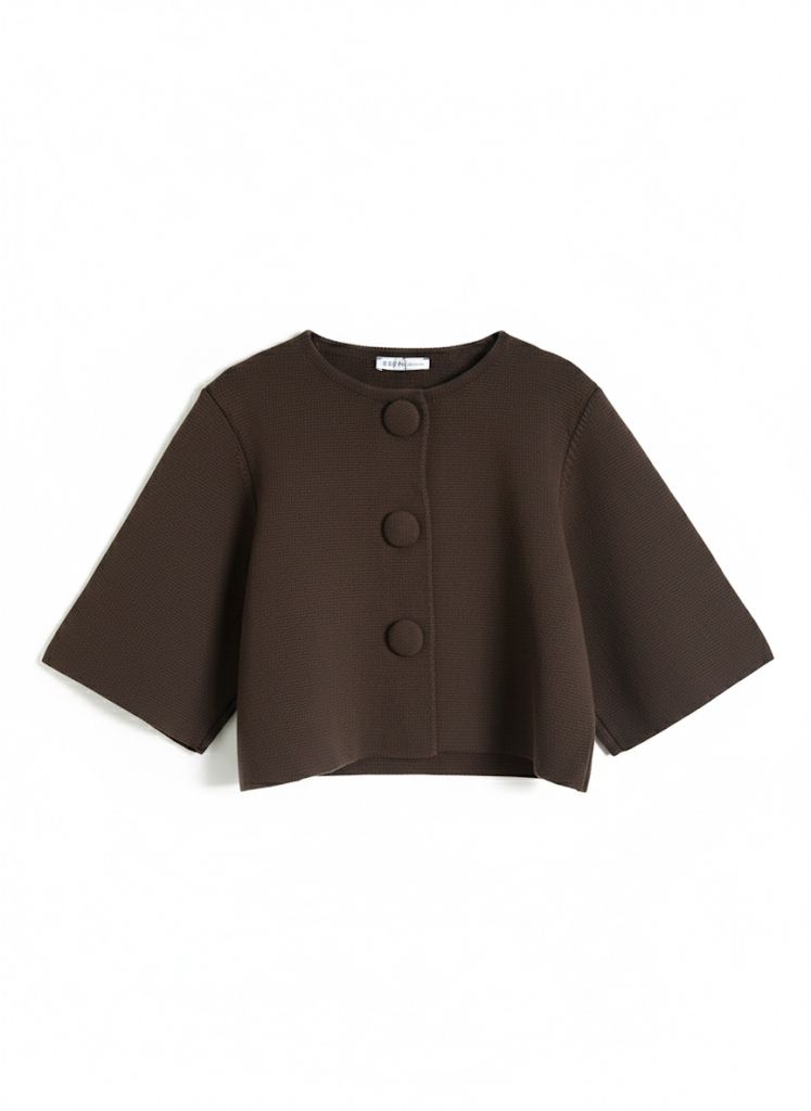 Kort vestje met grote knopen - Trendy dames vest