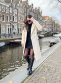 Elegante Lange Jas Dames Crème