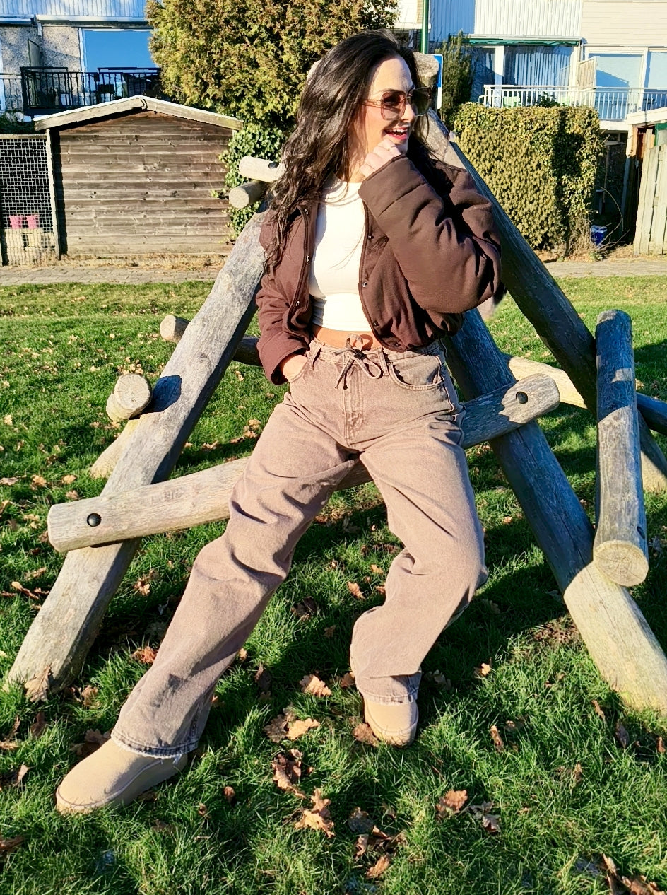 Wit Basic Crop Shirt Dames – Lange Mouwen Crop Top