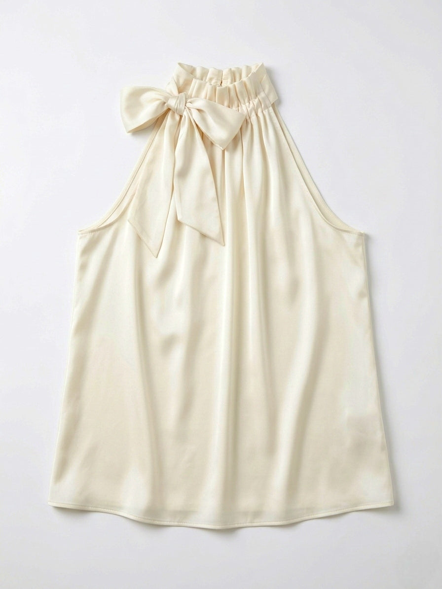 Elegante Halter Blouse met Hoge Hals – Dames Top Chic & Tijdloos