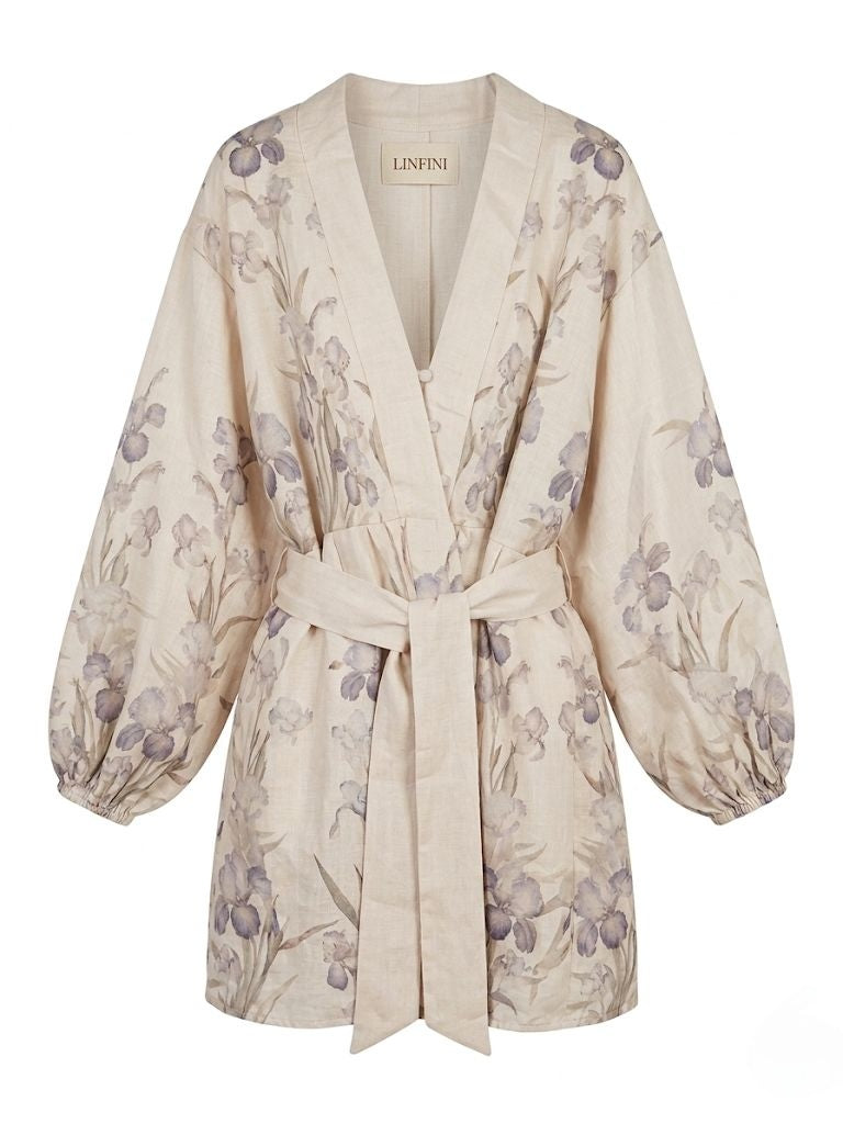 Bloemenjurk met Strikceintuur & Pofmouwen – Elegant & Luchtig