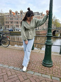 Lichtblauwe wijde damesjeans – Comfort fit denim
