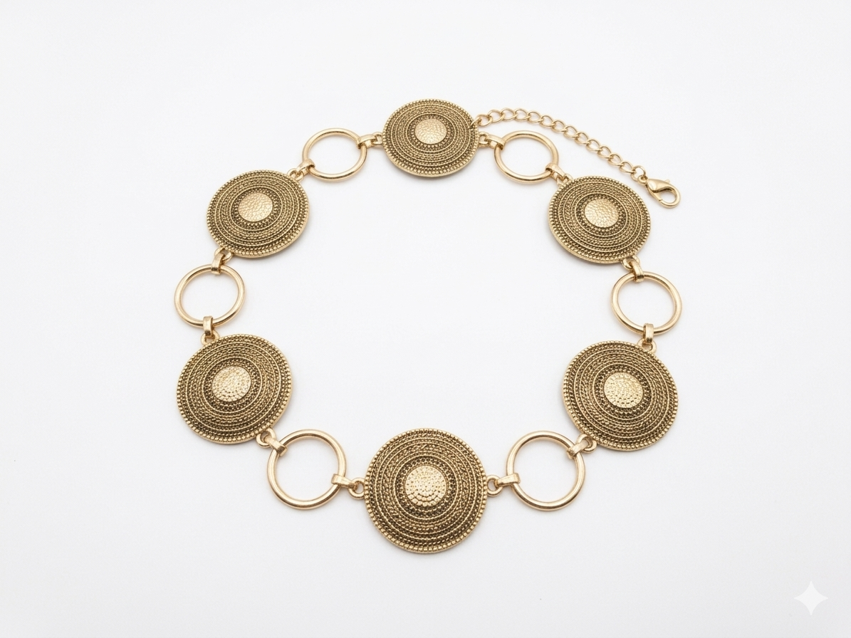 Boho Riem Dames Goud | Taille Riem met Details