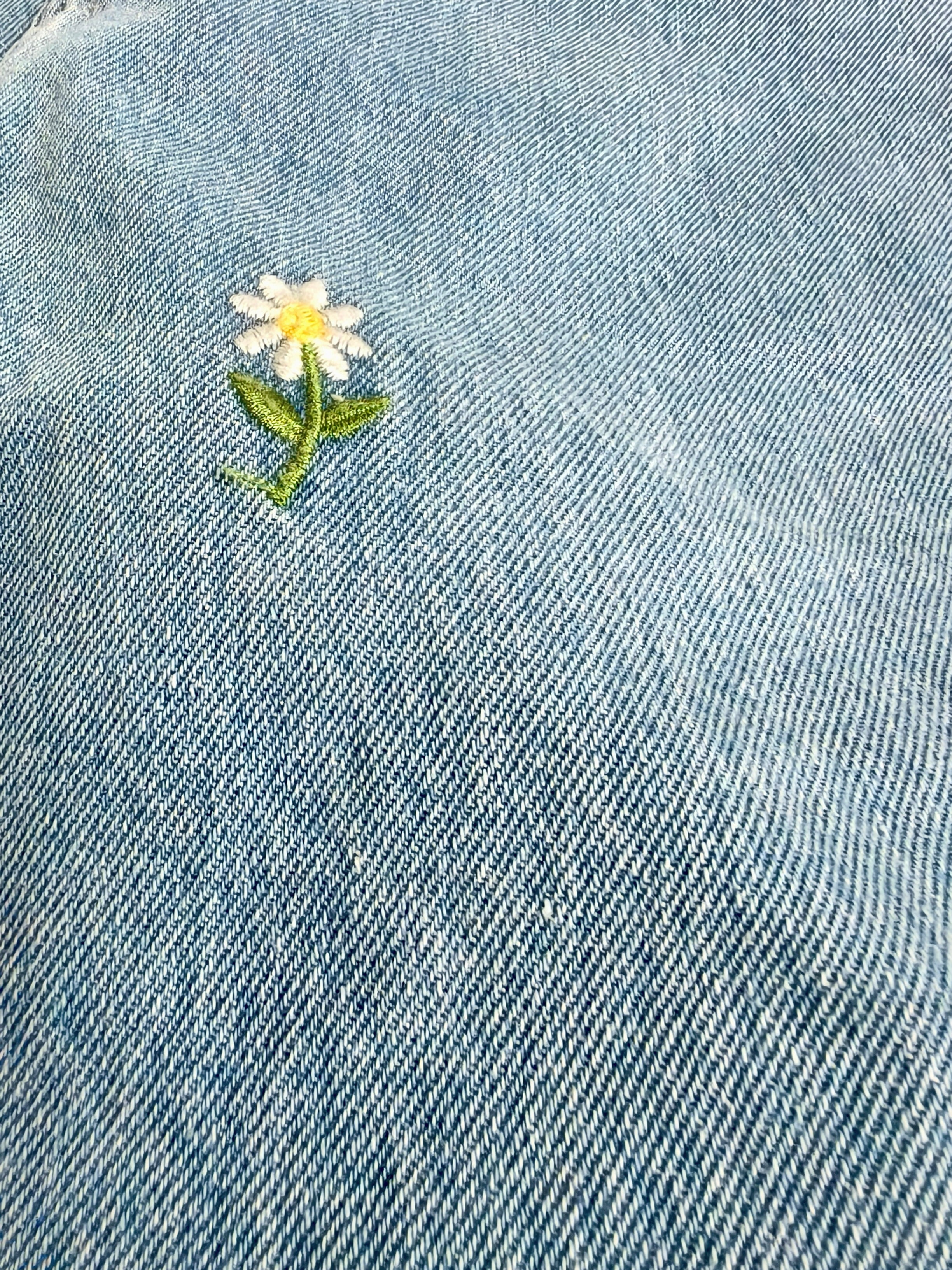 Floral Straight Leg Jeans – Lichtblauw