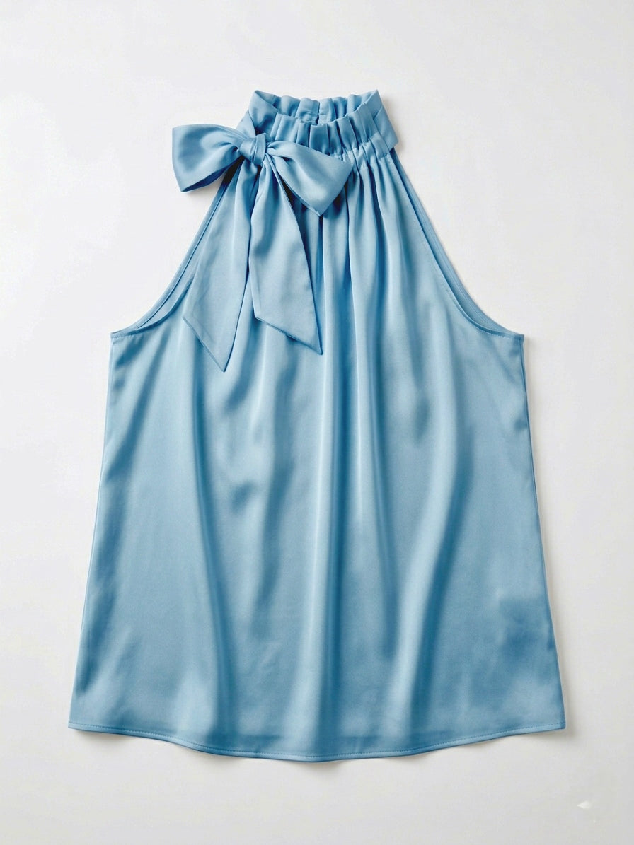 Elegante Halter Blouse met Hoge Hals – Dames Top Chic & Tijdloos