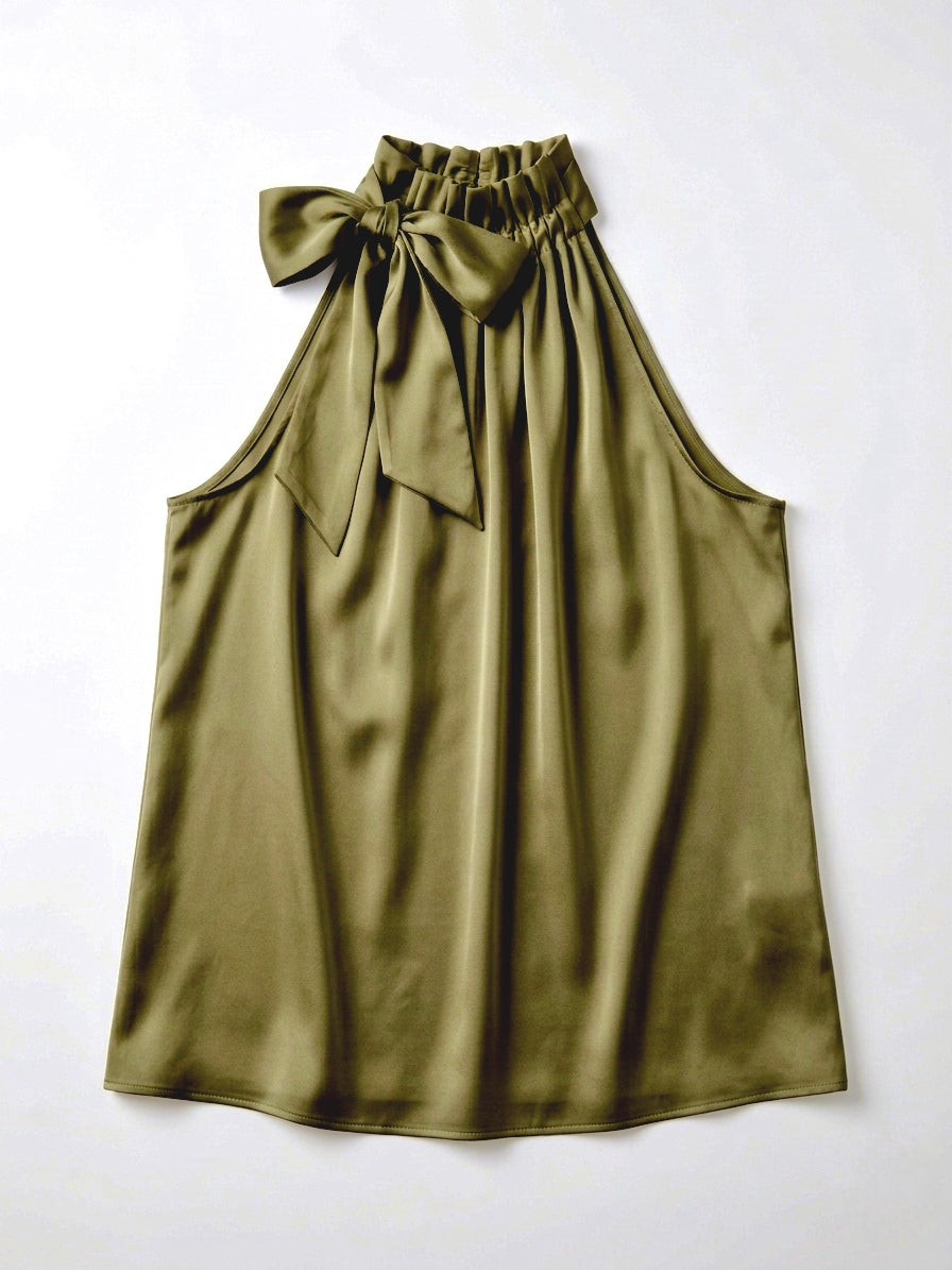 Elegante Halter Blouse met Hoge Hals – Dames Top Chic & Tijdloos