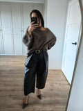 L’INFINI Leather Look Wide Leg Broek